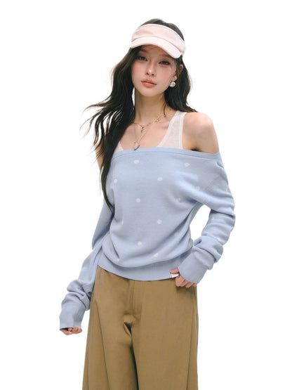 Off Shoulder Knit Sweater