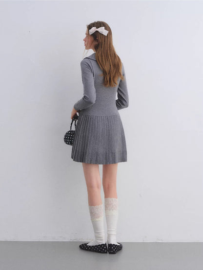 Shirt Collar Knit Dress