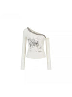 Crystal Asymmetric Print Top