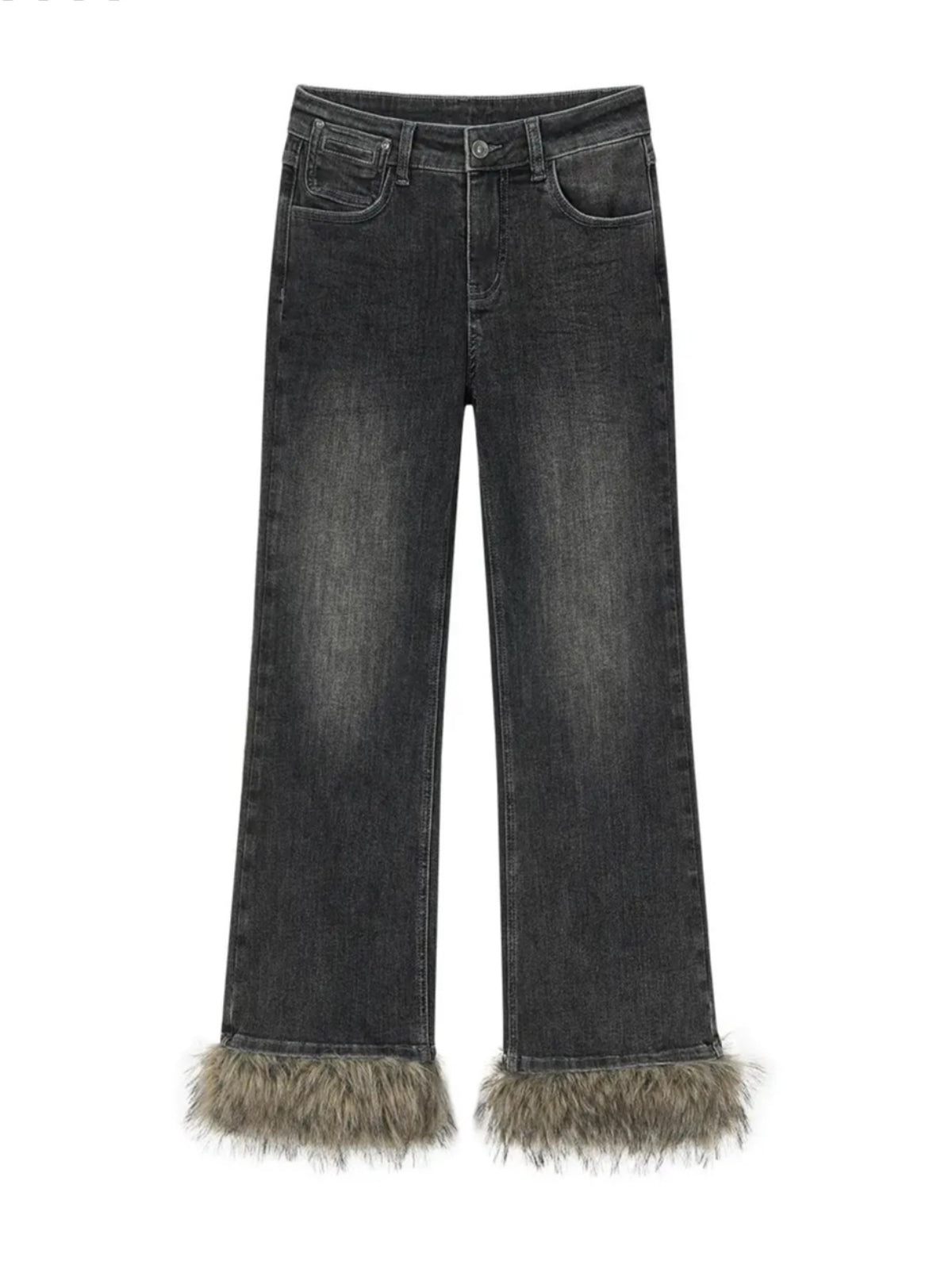 Vintage Washed Cotton Flare Jeans