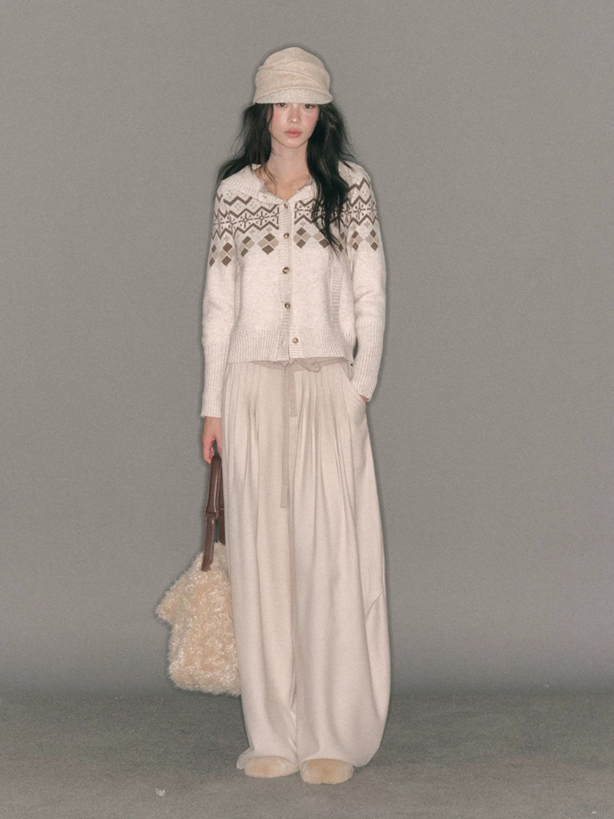 Pleated Tie-Waist Wide Leg Trousers
