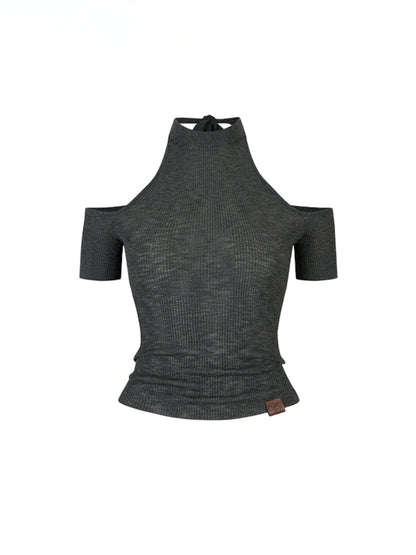 Reversible Strap Thin Knit Bustier Vest