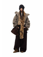 Fur Collar Hooded Wool Coat