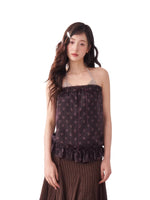 Purple & Yellow Floral Halter Camisole