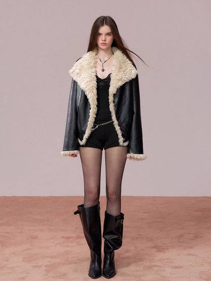 Reversible Faux Fur PU Jacket