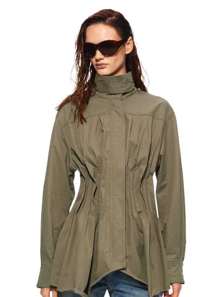 Pleated Waist Utility Jacket