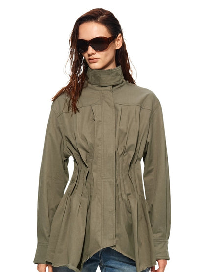 Pleated Waist Utility Jacket