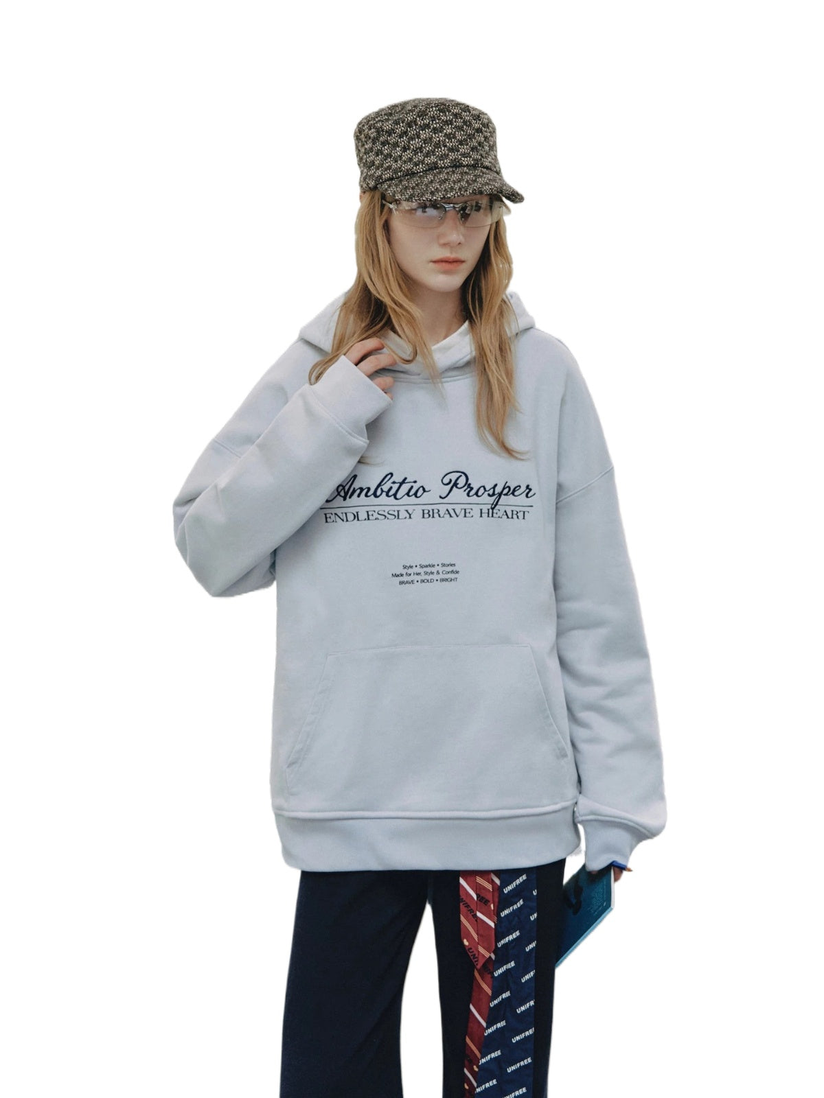 College Embroidered Cotton Hoodie