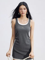 Colorblock U-Neck Dress