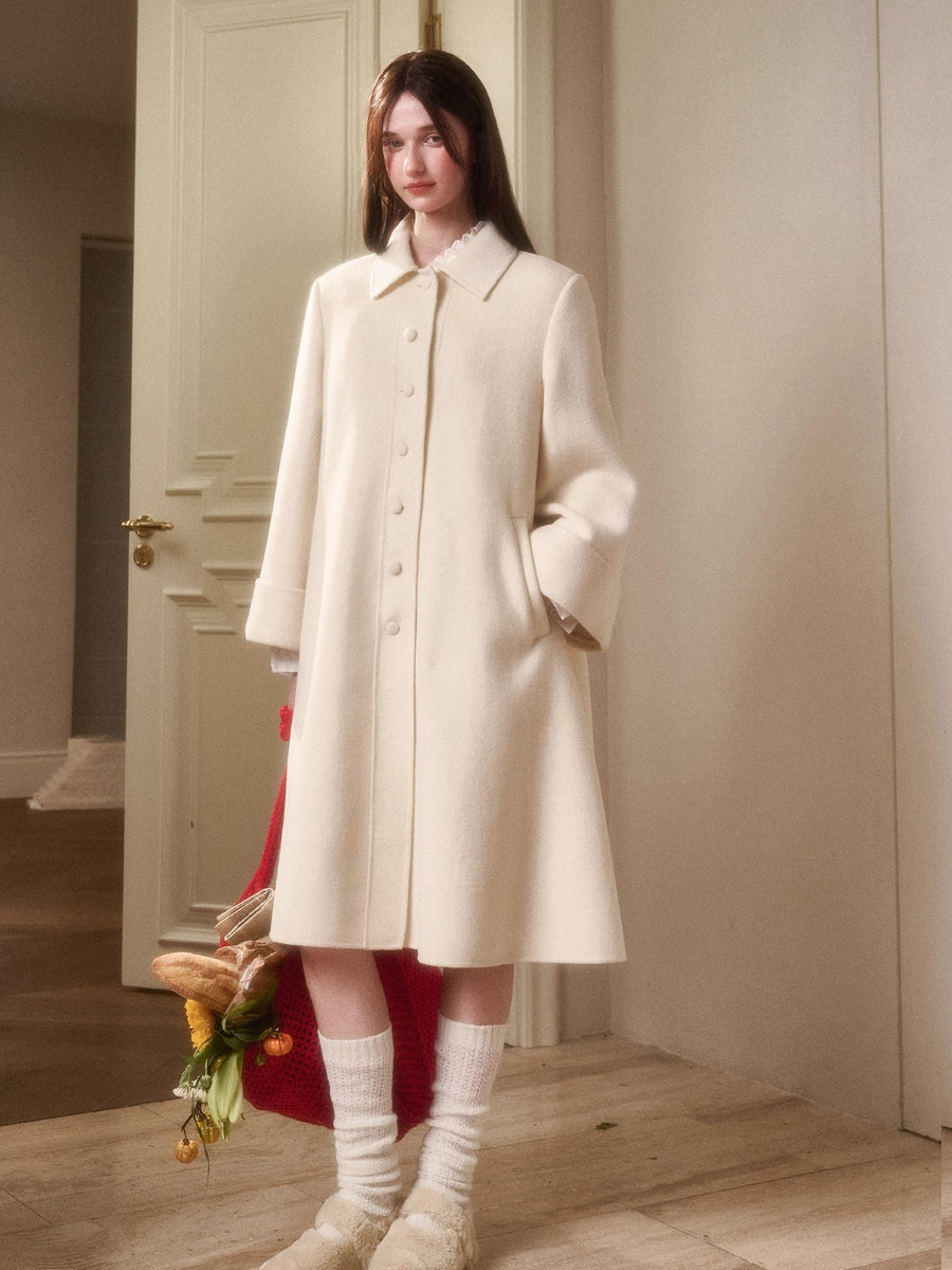 Playful Winter 100% Wool Cape Coat
