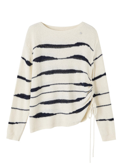 Color-Block Irregular Striped Soft Sweater