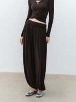 Brown Twist Top & Skirt Set
