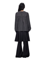Plaid Collar Tie Blouse