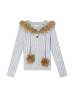 Cable Knit Hooded Sweater