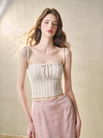 Embroidered Wool Hollow Cardigan & Tank Top Set