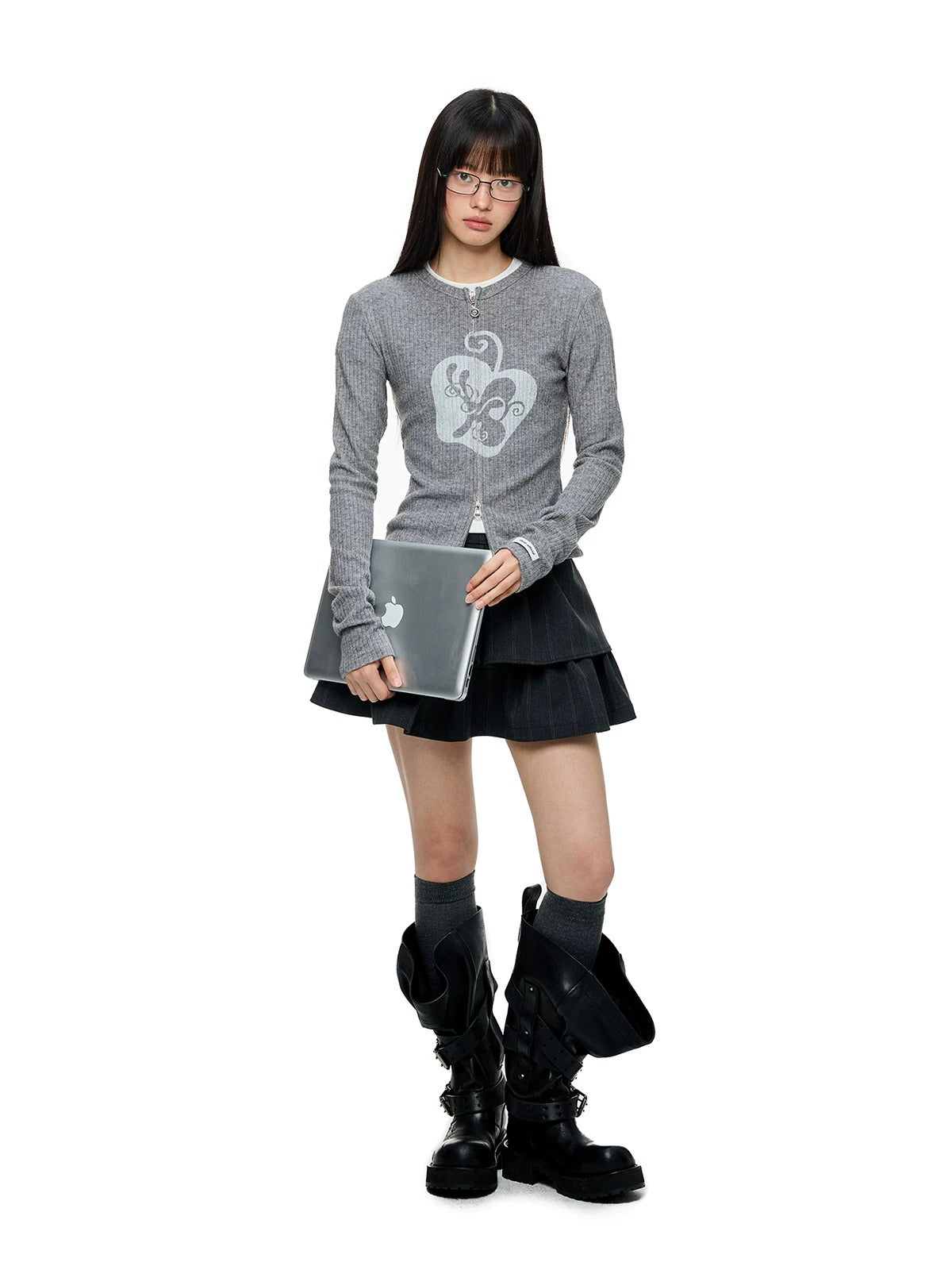 Striped Puff A-Line Mini Skirt