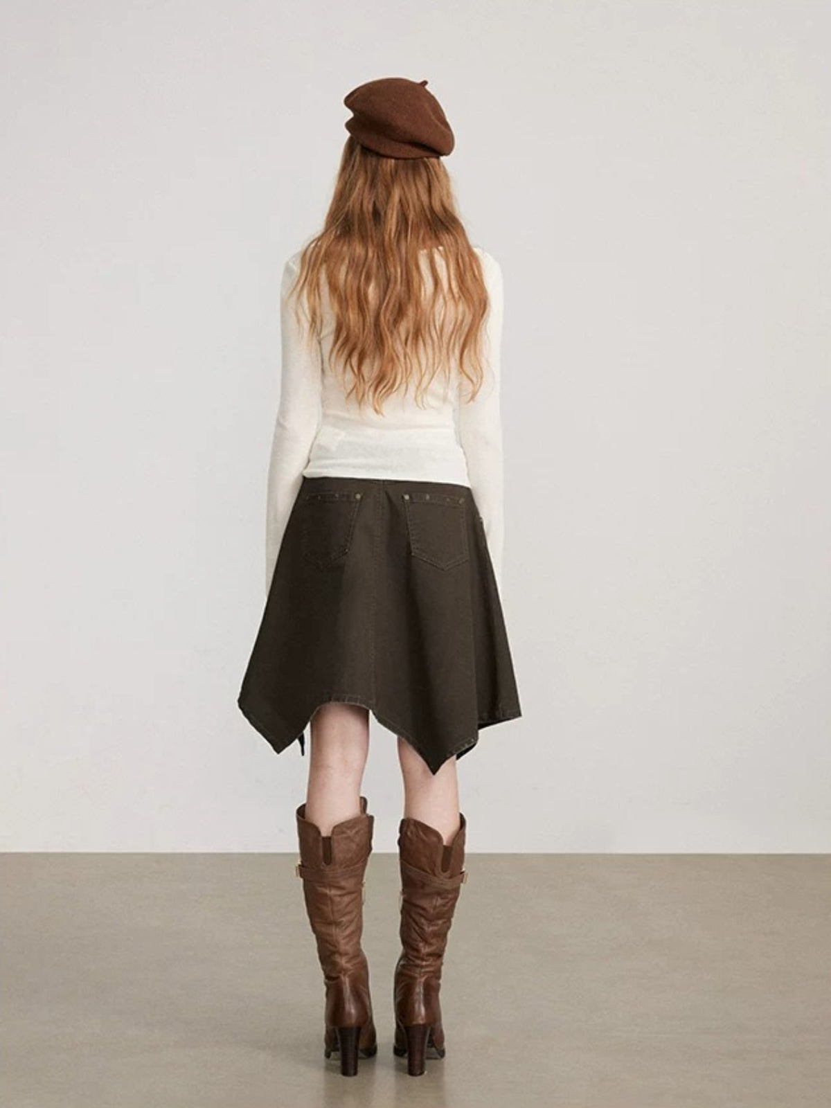 Layered Cowl Neck Knit Sweater