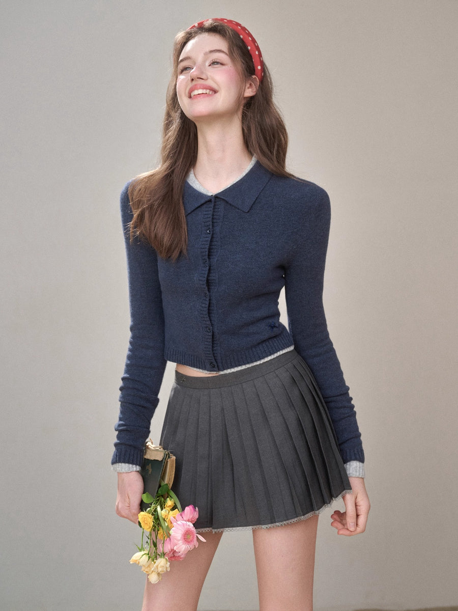 Silky Wool Cropped Cardigan