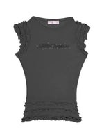 Sheer Lace Trim Knit Tank