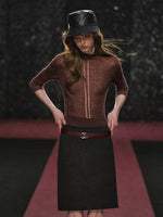 High Neck Knit Seven Sleeve Top