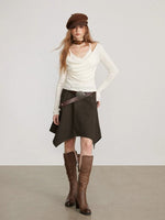 Irregular Utility Cargo Midi Skirt
