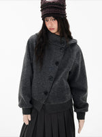 Hooded Wool Blend Jacket