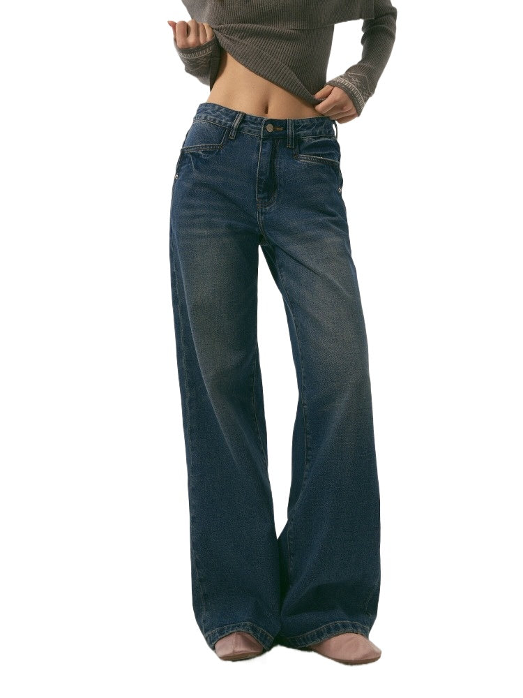 Blue Washed Denim Pants