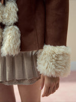 Suede Fleece Toggle Coat
