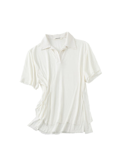 Oversized Fake Two-piece Polo Shirt