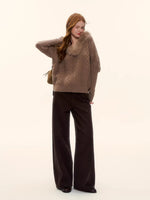 V-Neck Cable Knit Sweater