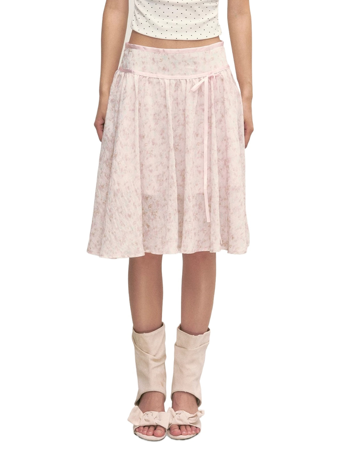 Floral A-Line Midi Skirt