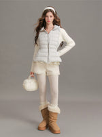 Drawstring Waist Hooded Down Vest