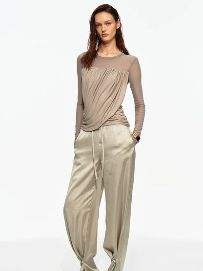 Ruched Lyocell Top