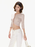 Pink Knit Crop Cardigan
