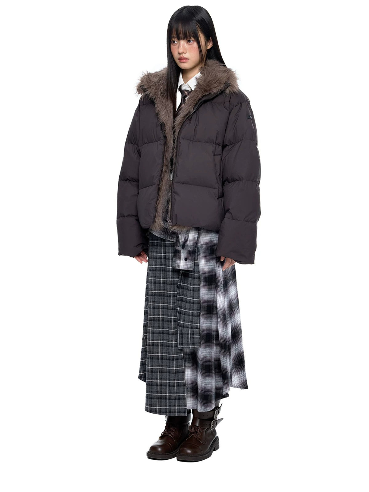 Vintage Fur Collar Down Jacket