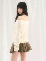 Openwork Off-Shoulder Knit Top