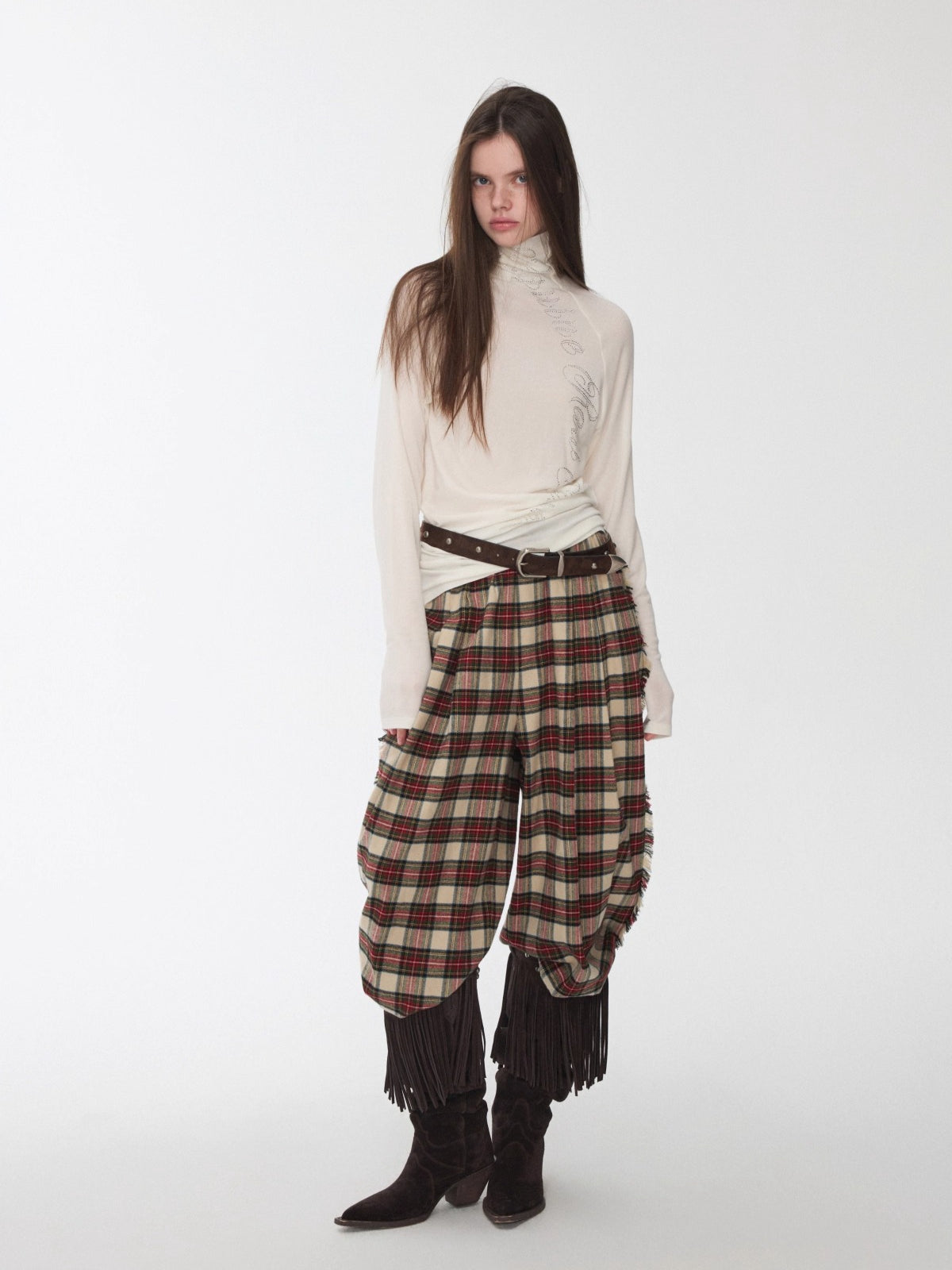 Camo Pony Hair Studded Belt
