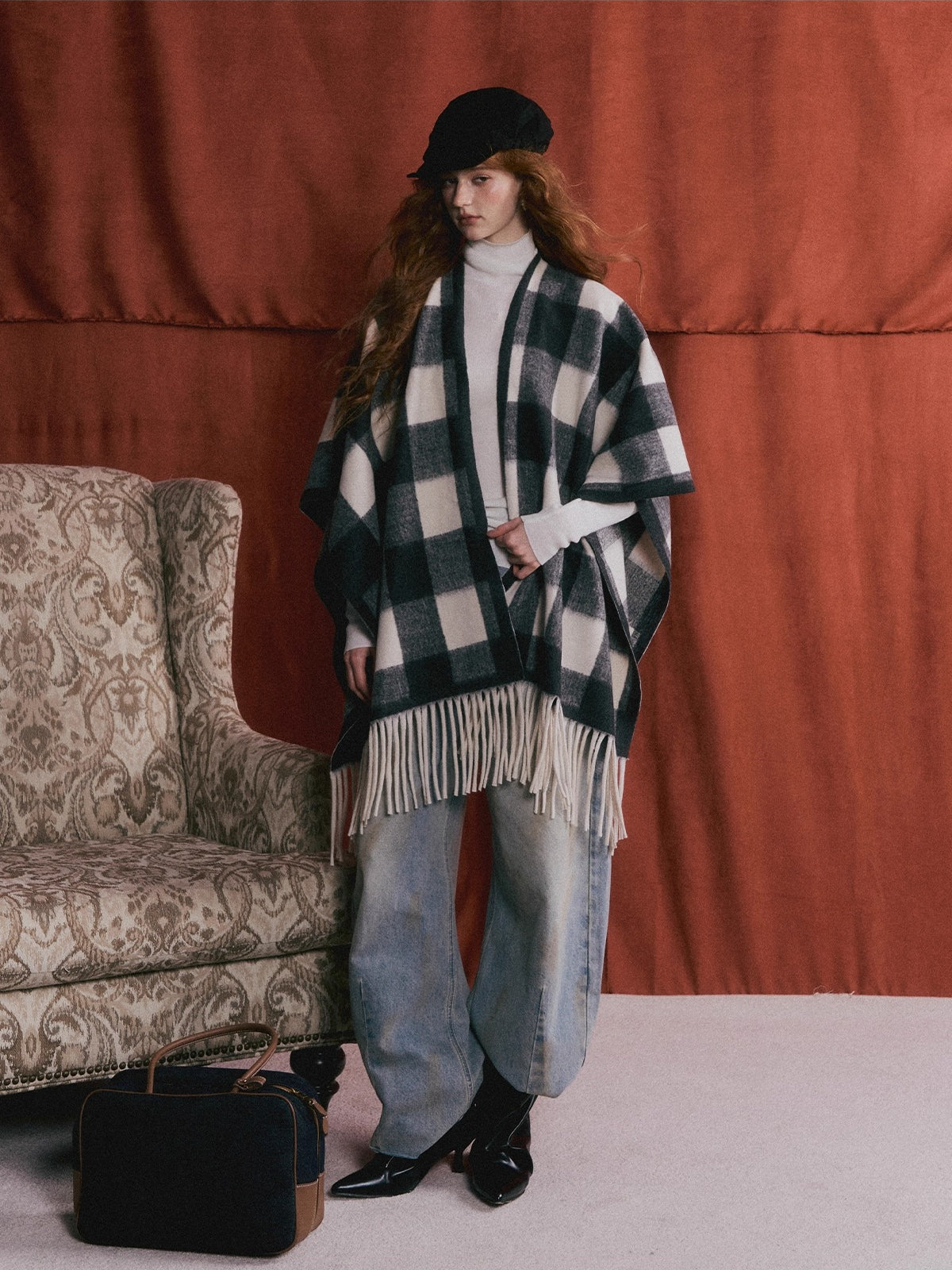 Wool-Blend Turtleneck Knit Top