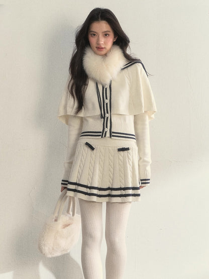 Cable Sailor Cape &amp; Skirt Set