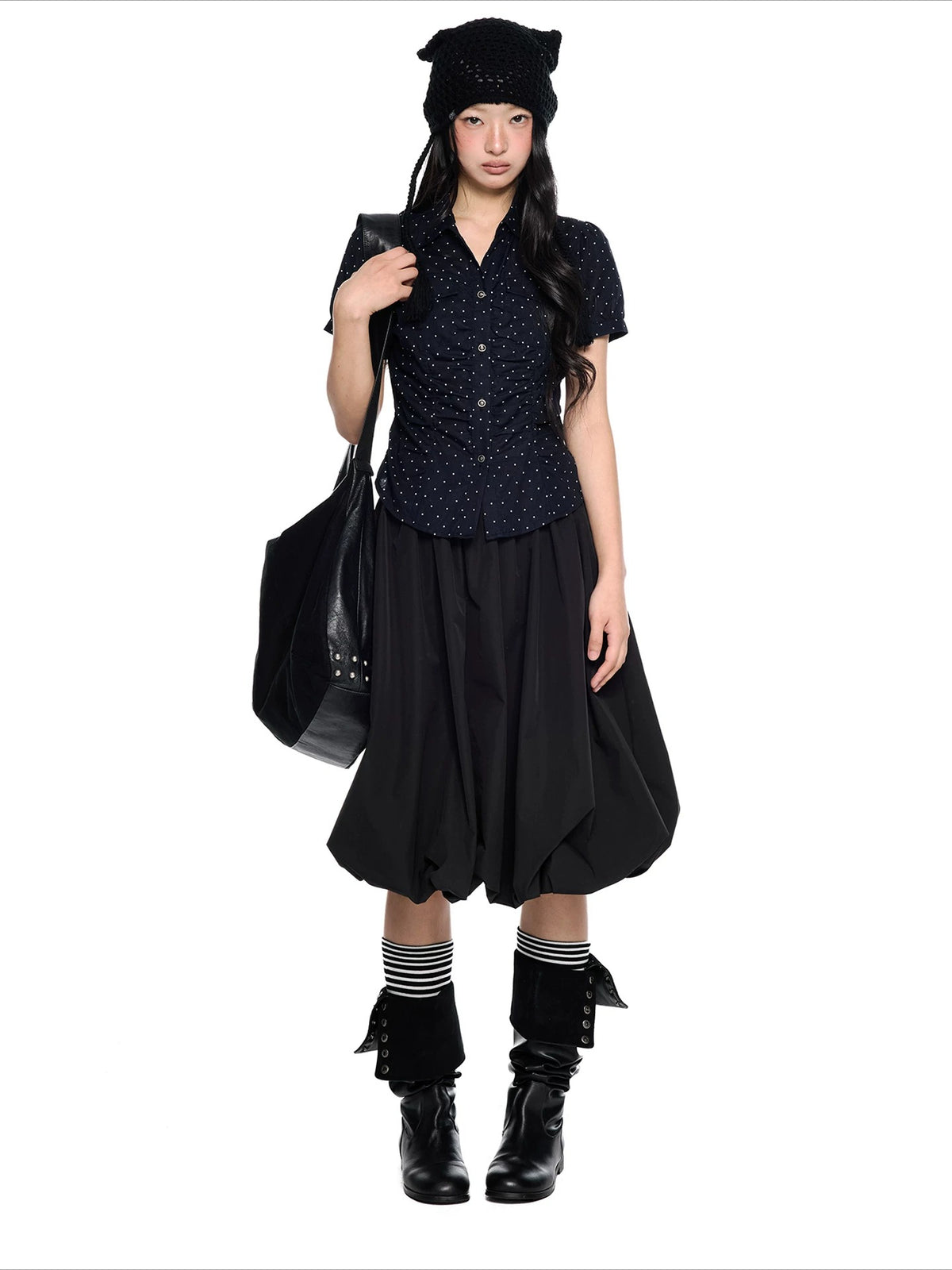 Ruched Puff Sleeve Shirt