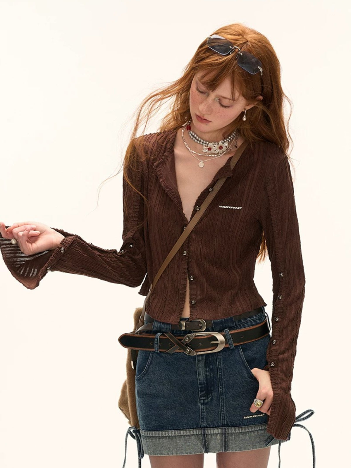 Striped Multi-Button Knit Cardigan