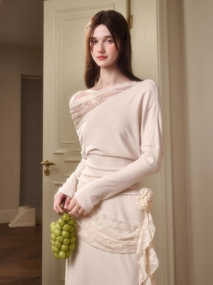 Breathe Lace Off-Shoulder Blouse &amp; Skirt Set