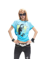 Punk Ruched Graphic Crop Tee