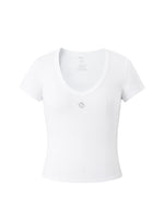 V-neck Fitted Crew-neck T-shirt