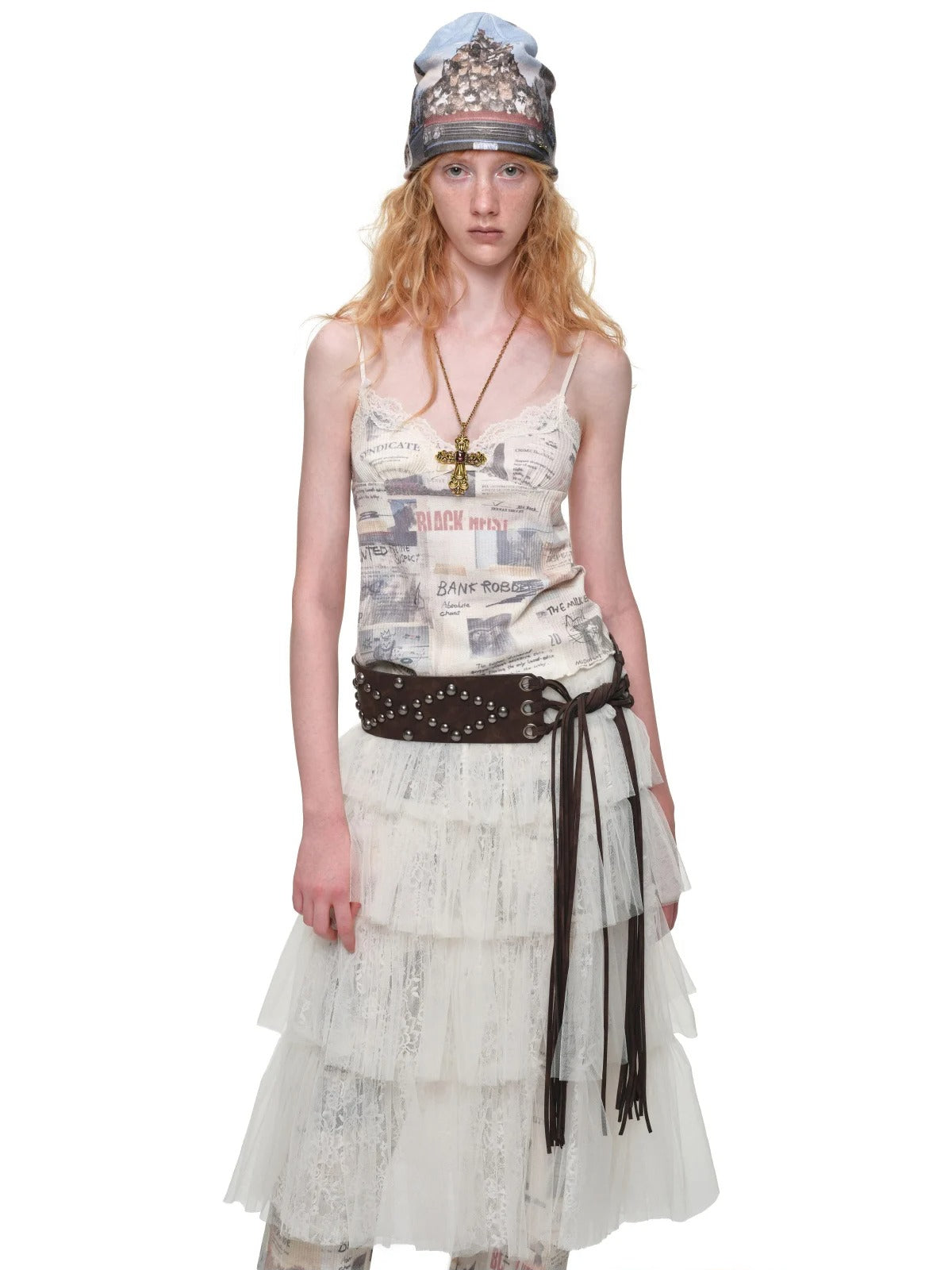 Cat Newspaper Print Waffle Set