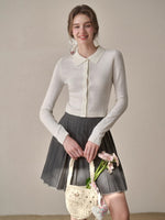 Silky Wool Cropped Cardigan