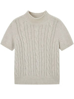 Cable Lace Collar Knit Tee