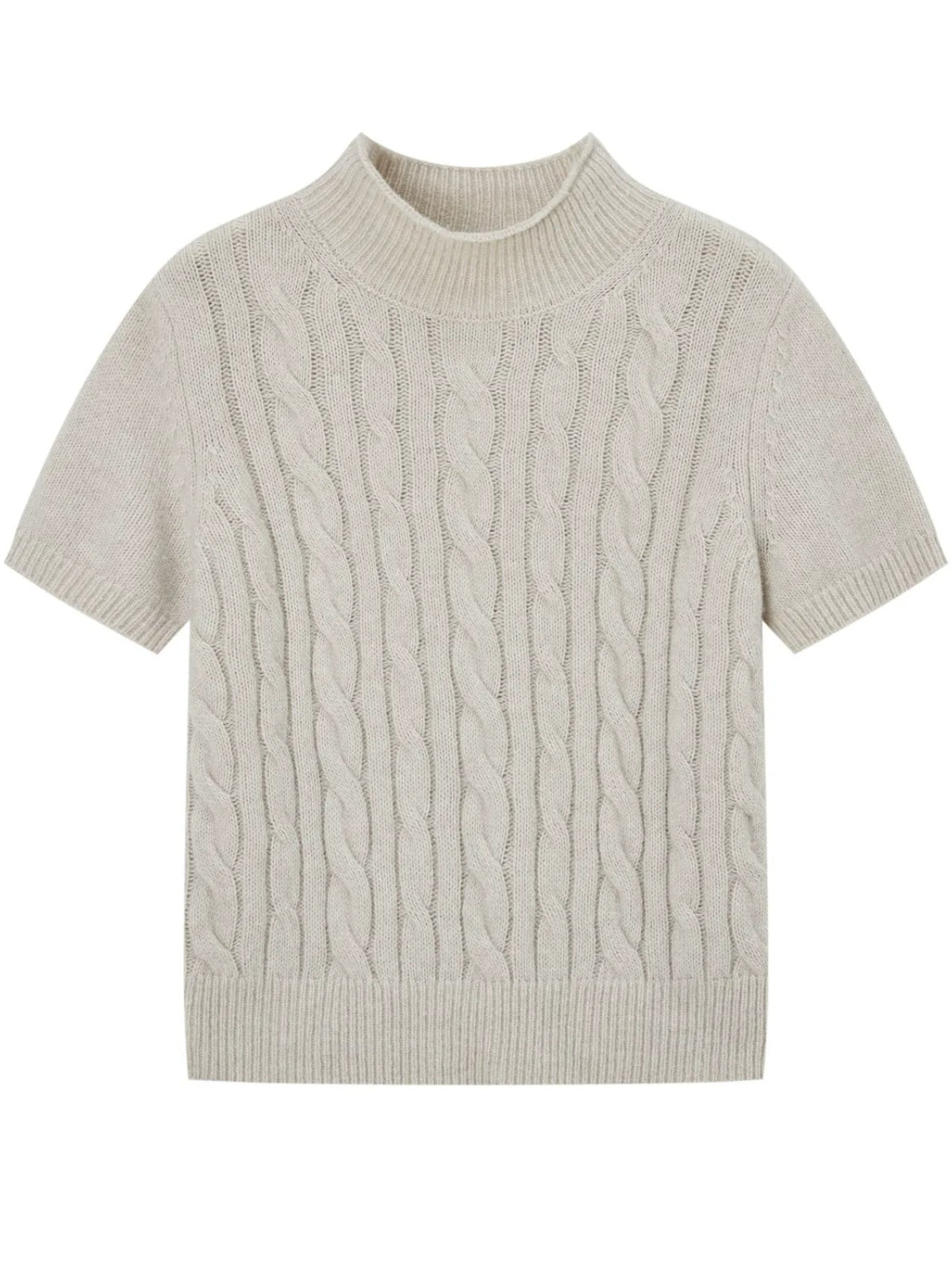 Cable Lace Collar Knit Tee