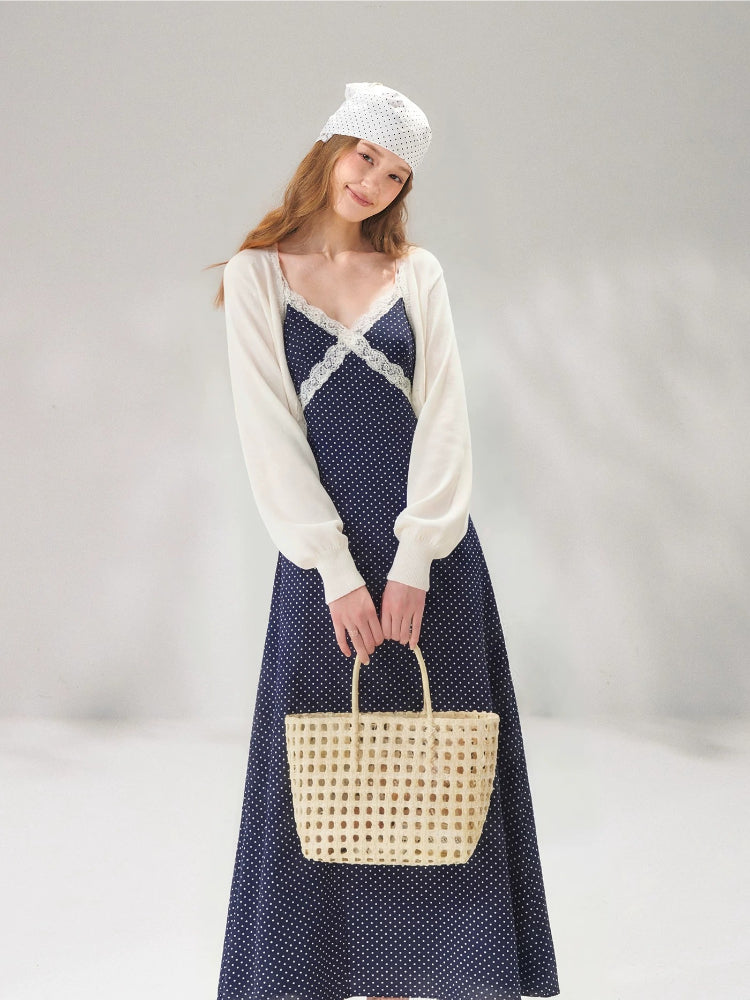 Polka Dot Lace Dress Set