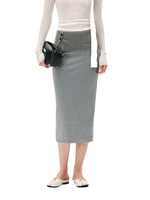 Double Veil Knit Midi Skirt